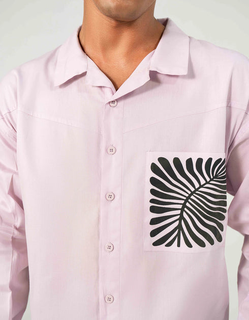 POPLIN PRINTED POCKET SHIRT